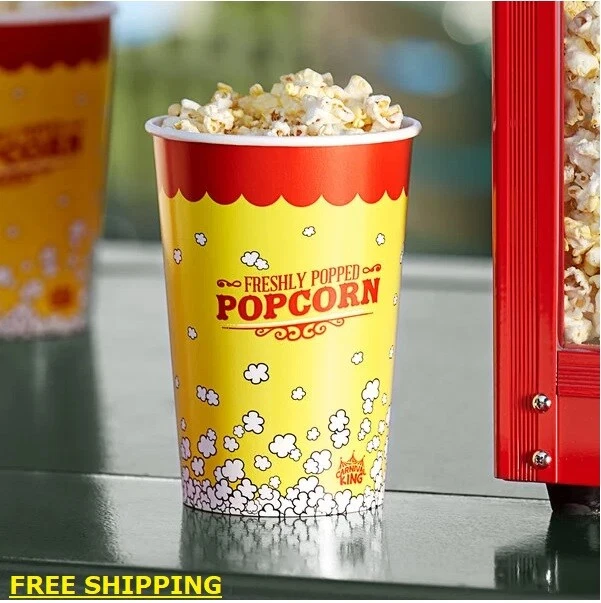 Paper Movie Theatre Concession Popcorn Cup Bucket CASE 46 oz. 500