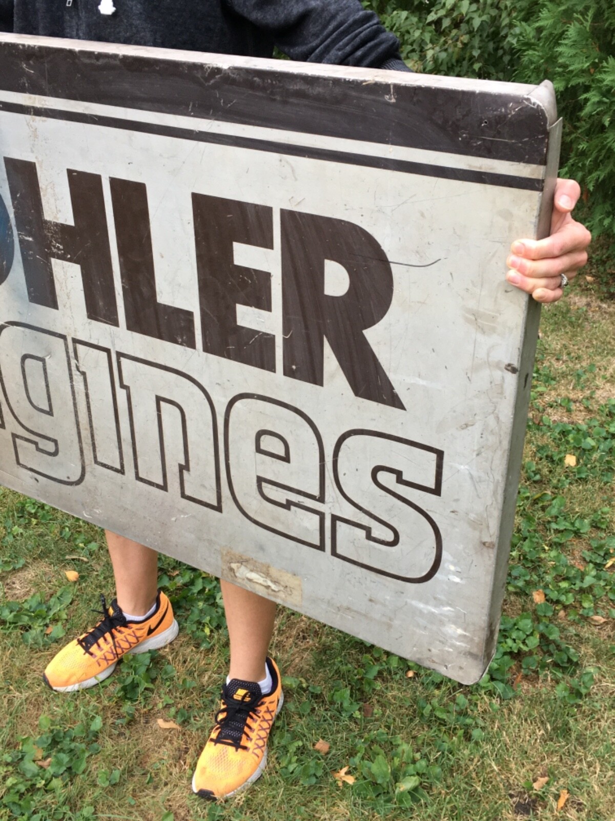 Awesome Vtg Kohler Engine Metal Dealership Sign Gas Oil Feed Seed Soda