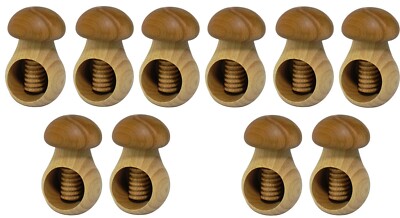 10er Set Nussknacker aus Eichenholz Holz Nussbaum Haselnuss Hellbraun