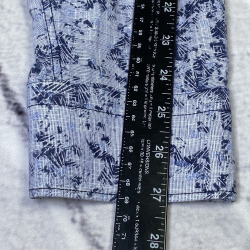 Marcello Mens Button Up Long Sleeve Shirt Size 3XL Purple Geometric Flip Cuff - Picture 8 of 16