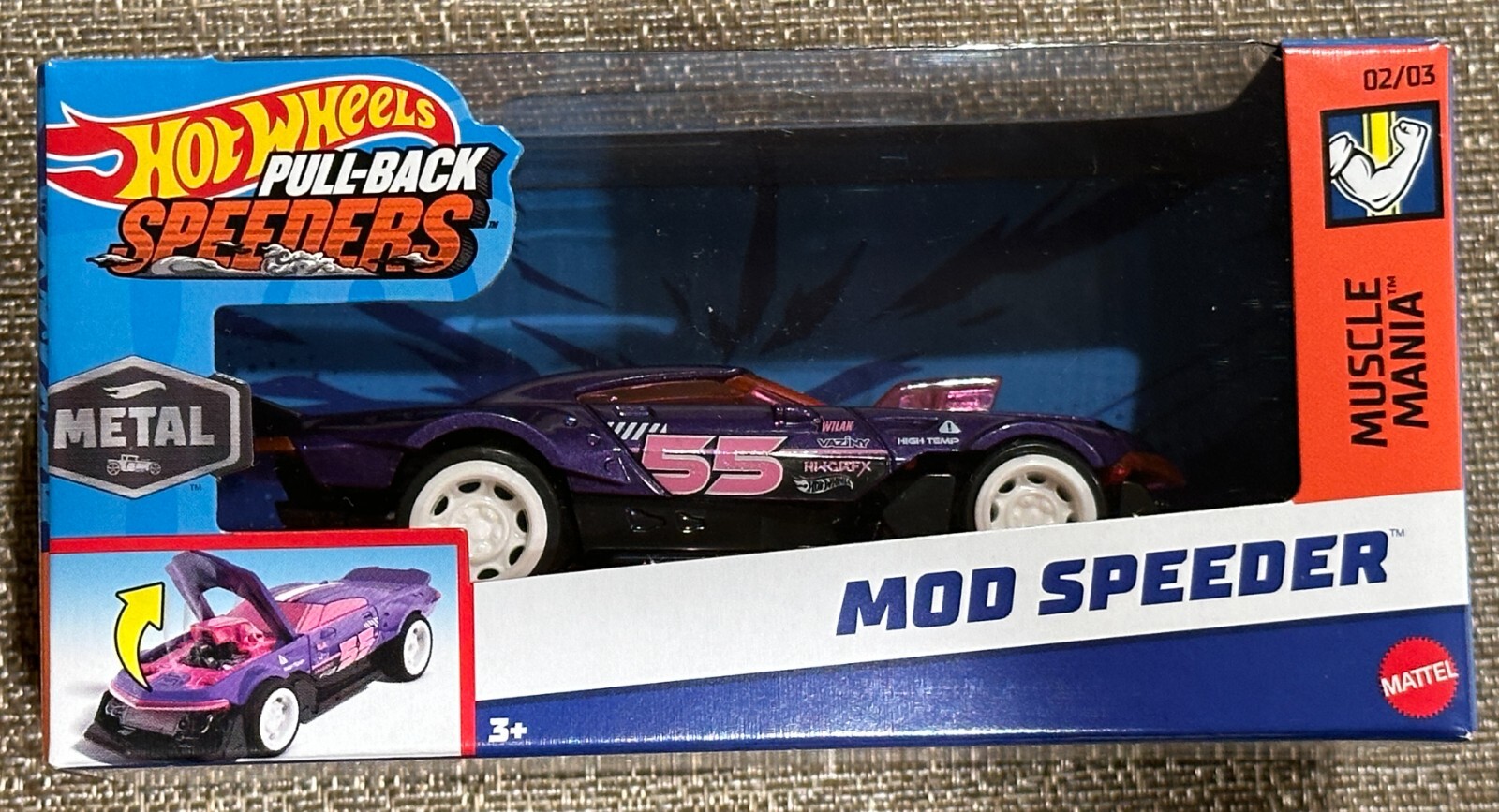 2024 Hot Wheels Pull-Back Speeders Mod Speeder  Purple , NEW , Free Shipping !