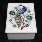 Marble Jewelry Box Semi Precious Stone handcrafted inlay work gifts