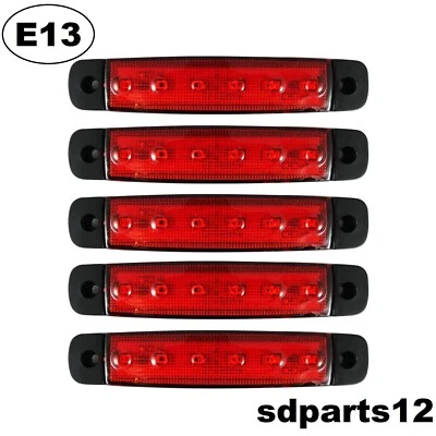 5 Feux de Gabarit LED 12V Rouge Position Arrière Camion Remorque Fourgon * E13 - Photo 1/4