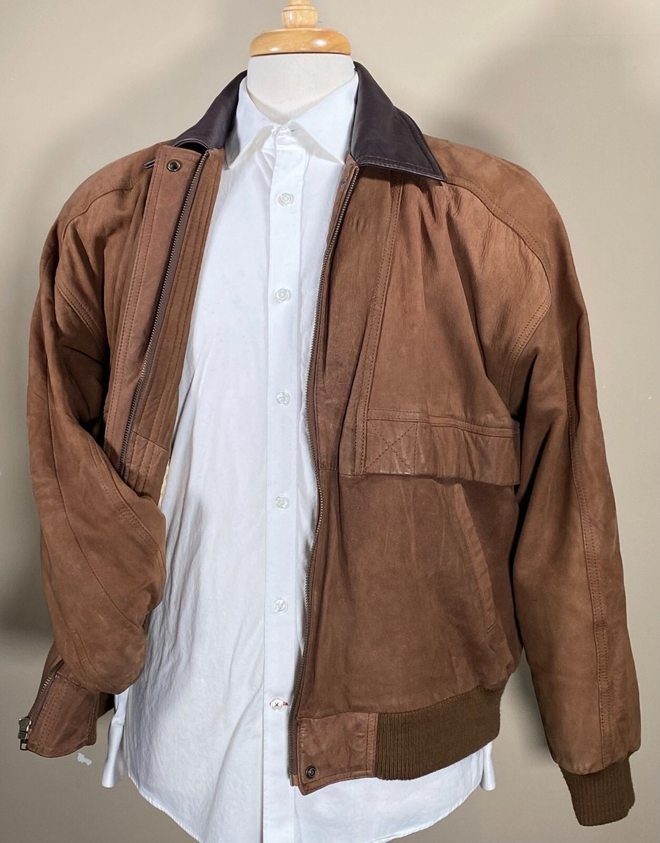 G-III Global Identity Leather Bomber Jacket Full-Zip Lined