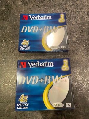 2 x 3er Pack Slim Case - VERBATIM DVD+RW 4,7 GB 120 min 1-4x (43636) NEU