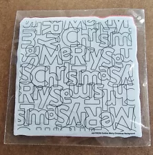 Simon Says Stamp - Outline Merry Christmas - Rubber Cling stamp, gently used