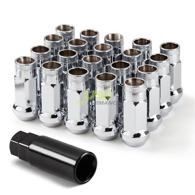 20 PCS OPEN END LUG NUTS CHROME 1/2
