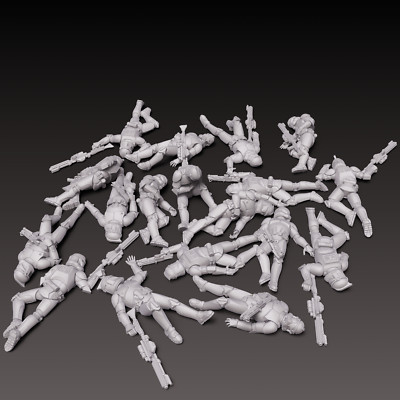 Star Wars Legion Clone Trooper Marksmen - Proxy Models - Dead Clones