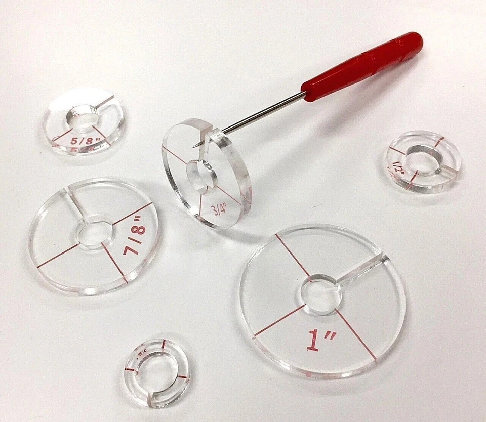 Ruler Foot Medium Shank (Metal) +Echo Ring Clip Set of 6 Sizes Janome High Shank - Image 3 of 4