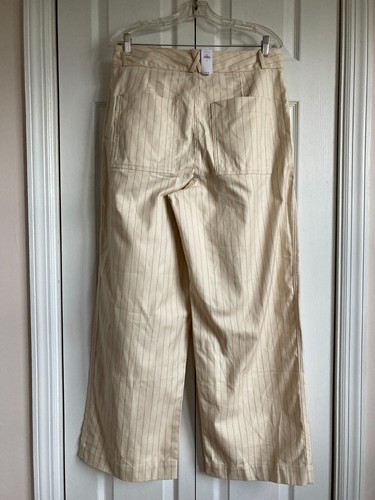 Banana Republic Factory Twill Wide-Leg Pant 12 Pink Stripe #891939 - Picture 8 of 9