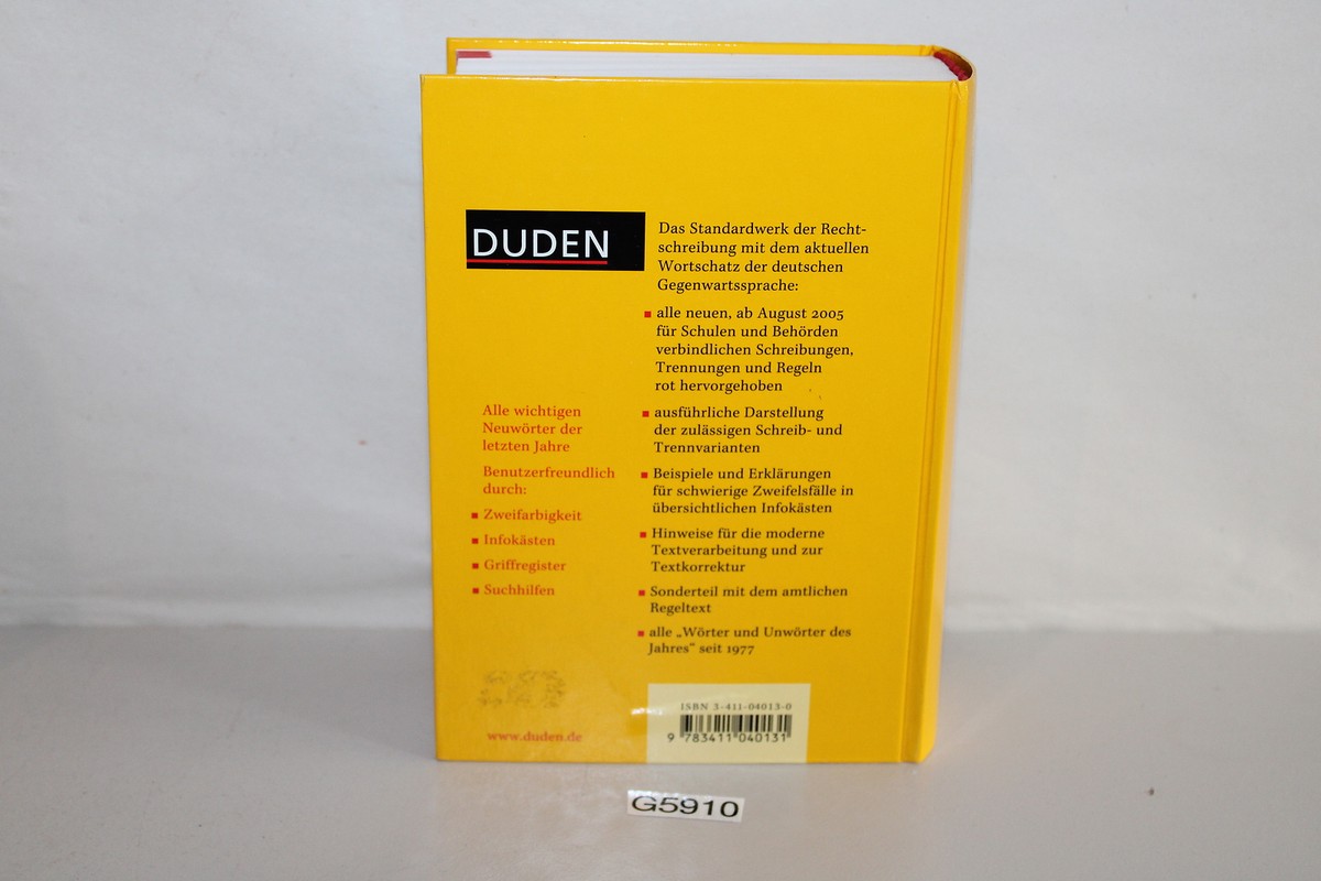 Der Duden, Bd.1 : Duden Die deutsche Rechtschreibung (G5910-1-A25) | eBay