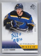 15-16 SP AUTHENTIC FW ROOKIE AUTOGRAPH #250 ROBBY FABBRI RC AUTO 32/999 /50