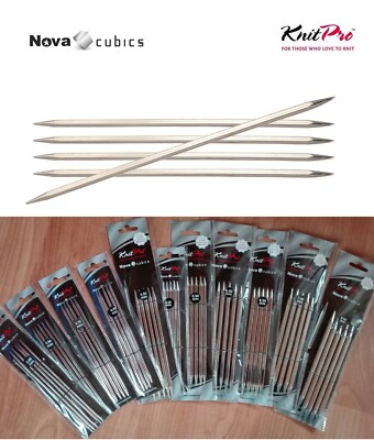 ''Knit Pro Nova Cubics'' Nadelspiel Strumpfnadeln aus Messing, quadratische Form