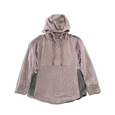 Tangerine Serene Sweatshirt Womens Size L Lavender Heather Grey Hooded Pullover