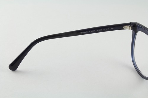 Raro Auténtico Chanel 3341 c.508 54 mm Translúcido Azul Oscuro Gafas Marcos Italia - Imagen 4 de 6