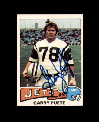 Garry Puetz Signed 1975 Topps New York Jets Autograph