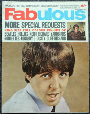FABULOUS MAGAZINE 18 SEPT 1964 THE BEATLES FRONT COVER . KEITH RICHARDS NOT 208