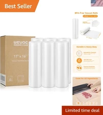 Customizable Size Vacuum Sealer Bags 11'x16' - Ideal for Meal Prep & More