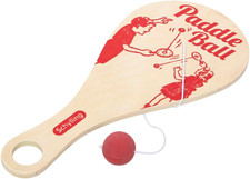 Paddle Ball - Classic Game Made with Real Wood - Ages 5 and up - One Piece
