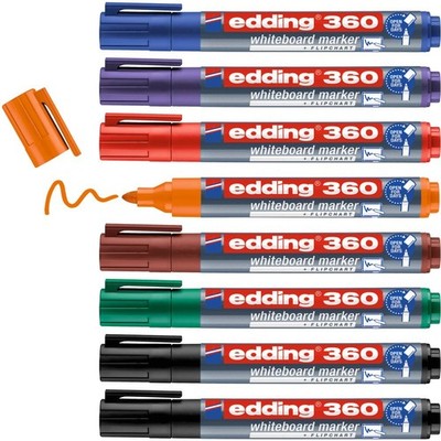 edding 360 Whiteboard 1 Stück (8er Pack), 12: 8er Set - Mehrfarbig 