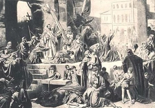 First Crusade GODFREY OF BOUILLON enters JERUSALEM ~ 1895 Art Print Photogravure