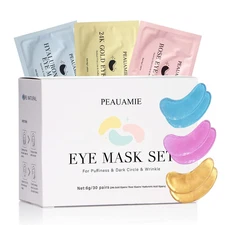 Under Eye Patches Gold and Hyaluronic Acid for Puffy Eyes,Rose Eye Masks for Dar