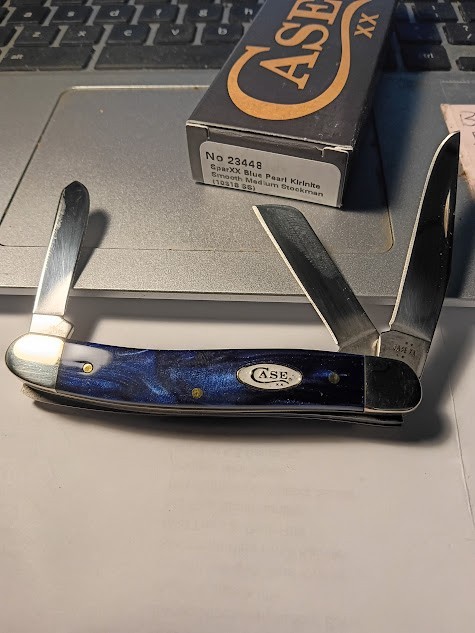 case 23488 sparxx blue pearl krinite smooth medium stockman ss