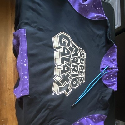PUMA Super Mario Galaxy Pullover Hoodie XXL Black Purple Graphic Print Men's