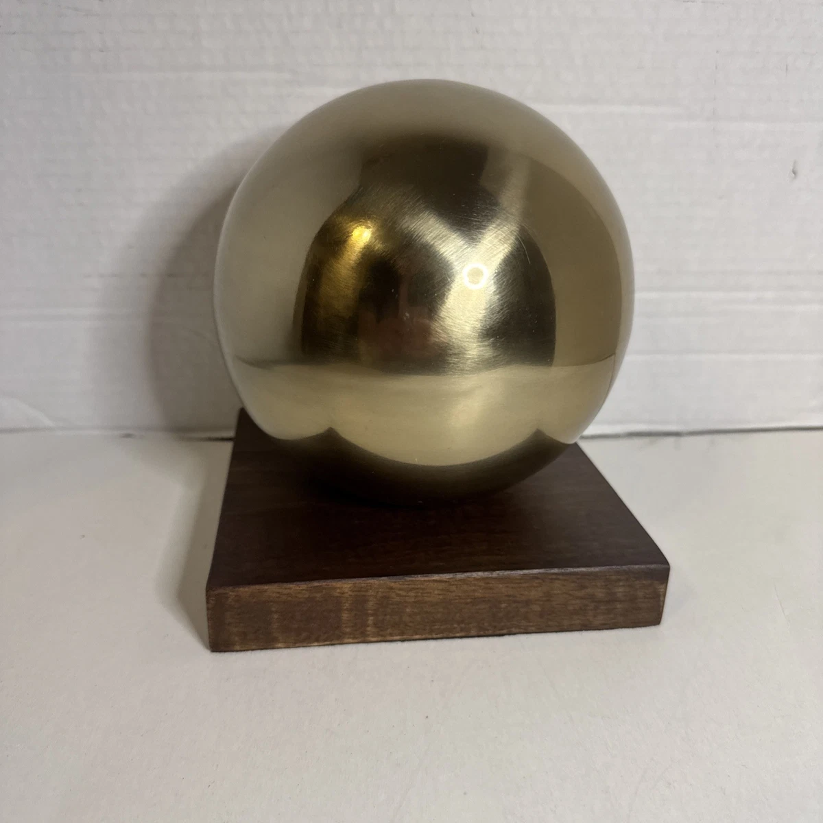 Modern Ball Sculpture Wood Stand