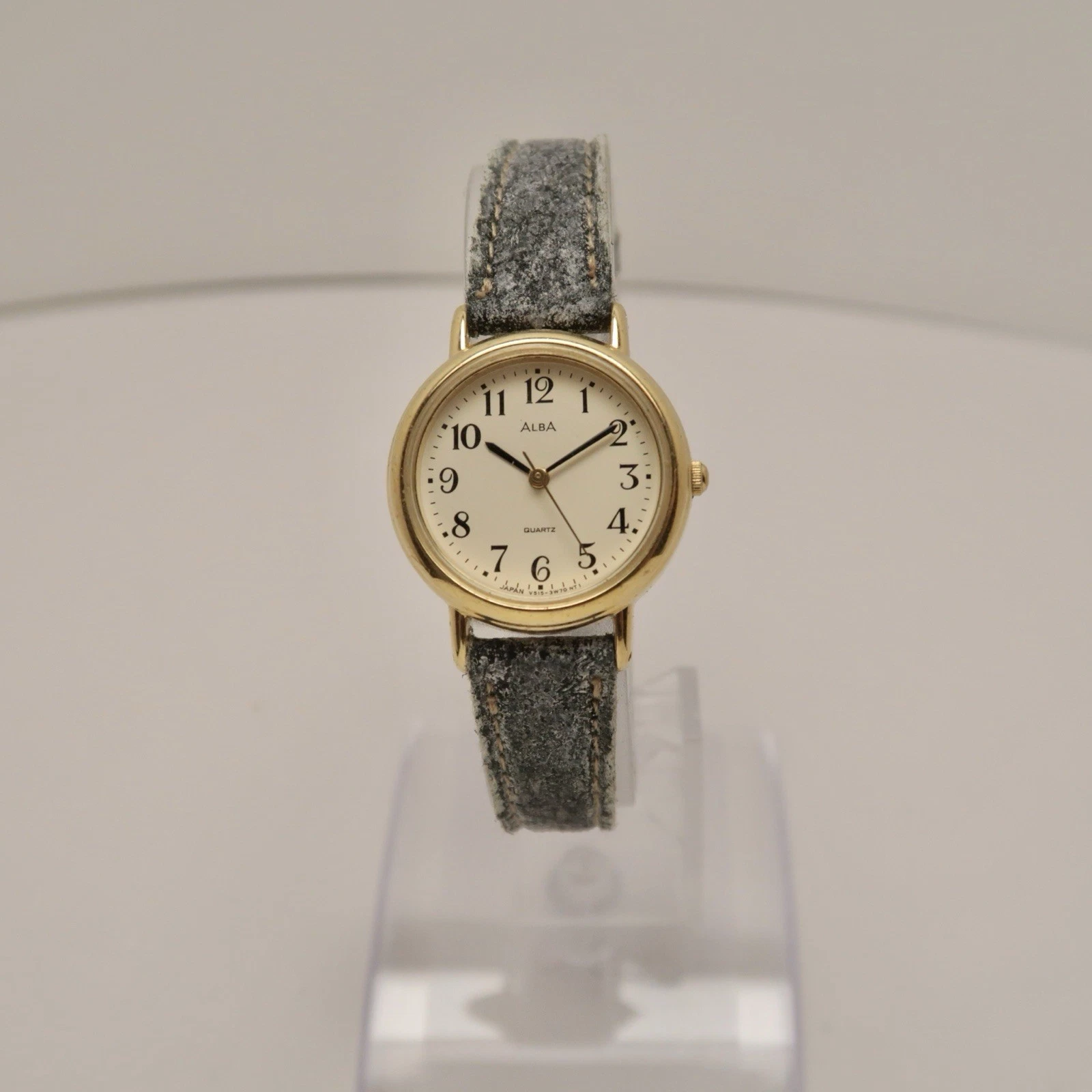 SEIKO ALBA V515-6420 Gold Tone Analog Quartz Women Vintage Watch W137 *WORKING