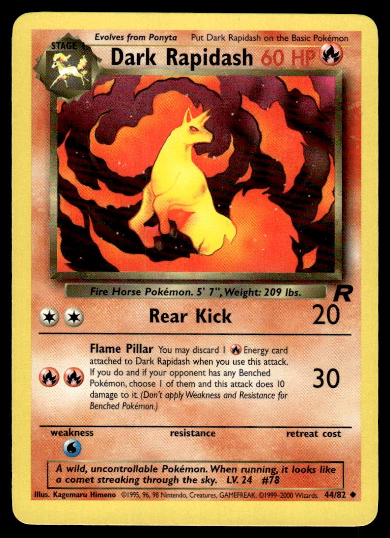 Pokemon TCG Team Rocket #44/82 Dark Rapidash LP+