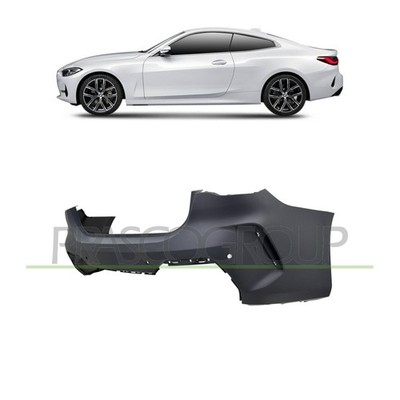 Stoßstange hinten grundiert + PDC für BMW 4er G22 G23 Coupe/Cabrio M-Paket