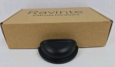 Ravinte 3'' Flat Black Cup Pulls Pack of 15 Kitchen Cabinet Hardware Handle Knobs