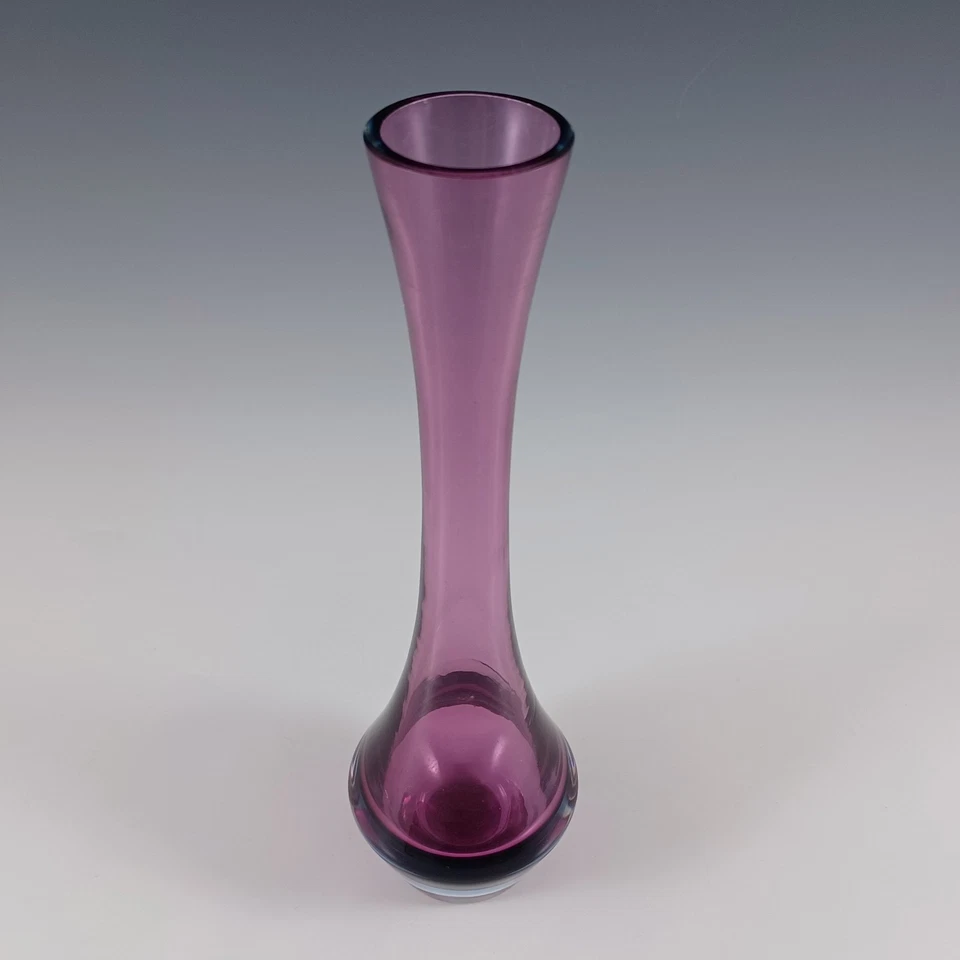 Murano Sommerso Vintage Purple & Blue Glass Stem Vase - image 3 of 4