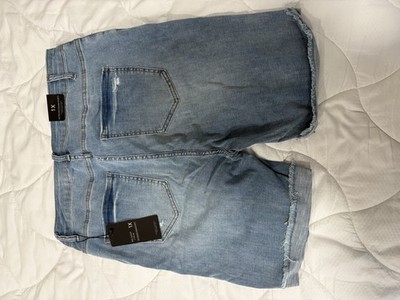EUC Risen Jeans Bermuda Cut Off Shorts Womens Size 1XL Hi Rise Distressed Denim