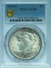 1934‑D Peace Dollar $1 PCGS AU58 Near Mint‑AU