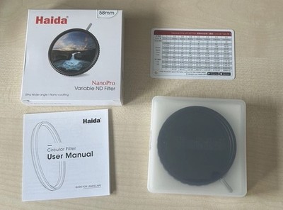 Haida NanoPro Variable 58mm ND Filter Ultra wide angle ND12-400 4-11 stops