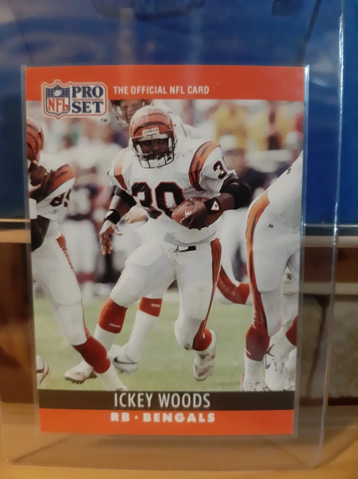ICKEY WOODS 1990 PRO SET NFL #66 CINCINNATI BENGALS 11f
