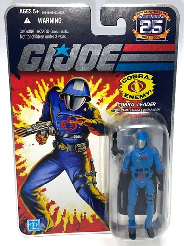 2007 Hasbro GI JOE 25th Anniversary COBRA COMMANDER 3.75" Action Figure MOC ARAH