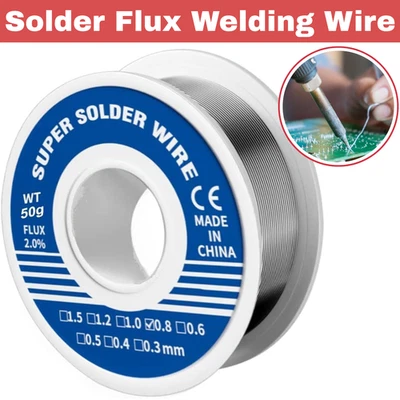 SHOPTRENDYS 63/37 Tin Lead Rosin Core Solder Wire Reel For Electrical Soldering Flux 0.8mm