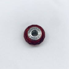 Pandora 925 Sterling Silver Faceted Red Fascinating Murano Glass Bead Charm ALE
