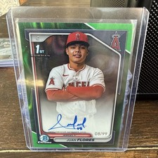 Bowman Prospect Autographs Juan Flores #CPA-JF Green Refractor /99 (AU, RC)