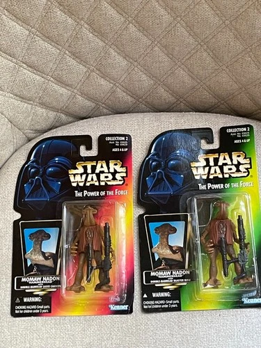 LOT OF 2 STAR WARS POTF MOMAW NADON ACTION FIGURE NEW ON RED & GREEN CARD