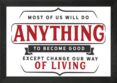 change our way of living Gerahmtes Wandbild Poster Leinwanddruck Bild