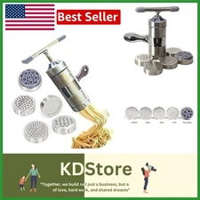 Stainless Steel Manual Pasta Maker Noodle Press Machine 5 Moulds Kitchen Tool