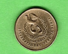 AUSTRALIA - 1 dollar - Elizabeth II 3rd Portrait - International Year of Peace