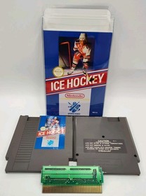 Ice Hockey (NES, 1988) *VGC w/ Manual + Case Protector* Cleaned & Tested! READ!