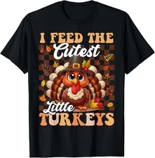 Lunch Lady Thanksgiving I Feed The Cutest Little Turkeys T-Shirt