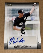 JUSTIN WROBLESKI 2017 LEAF PERFECT GAME BLACK AUTOGRAPH #26/50 DODGERS, OK STATE