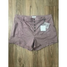 pistola High-Waist Lilac Dust Button-Front Shorts Size 20 NWT